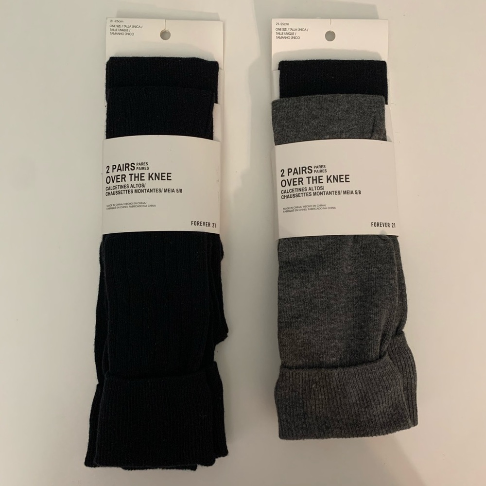 2 pairs of over the knee socks